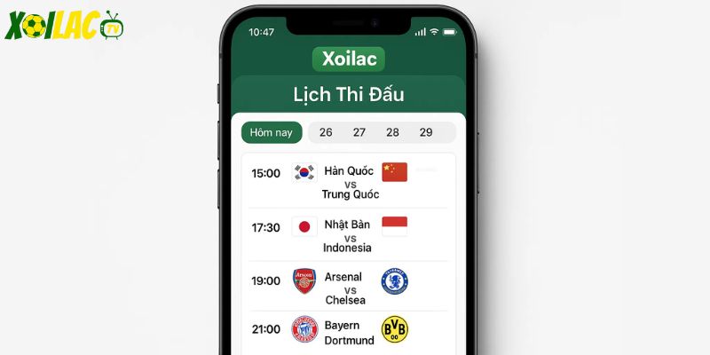 Xem lịch thi đấu bóng đá dễ dàng trên di động Xem lịch thi đấu bóng đá dễ dàng trên di động