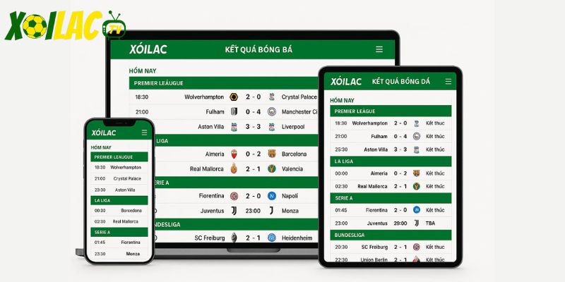 Xoilac cung cấp giao diện thân thiện, dễ theo dõi kết quả bóng đá. Xoilac cung cấp giao diện thân thiện, dễ theo dõi kết quả bóng đá.